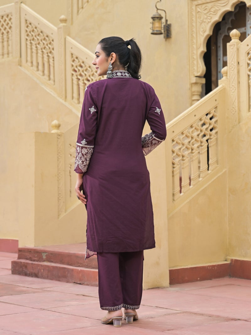 Shifory Wine 3-Piece Ethnic Wear Set for Women - Image 2